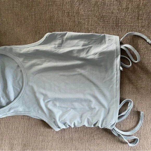 SHEIN Light Blue Ribbed Tank Top - Picture 3 of 4